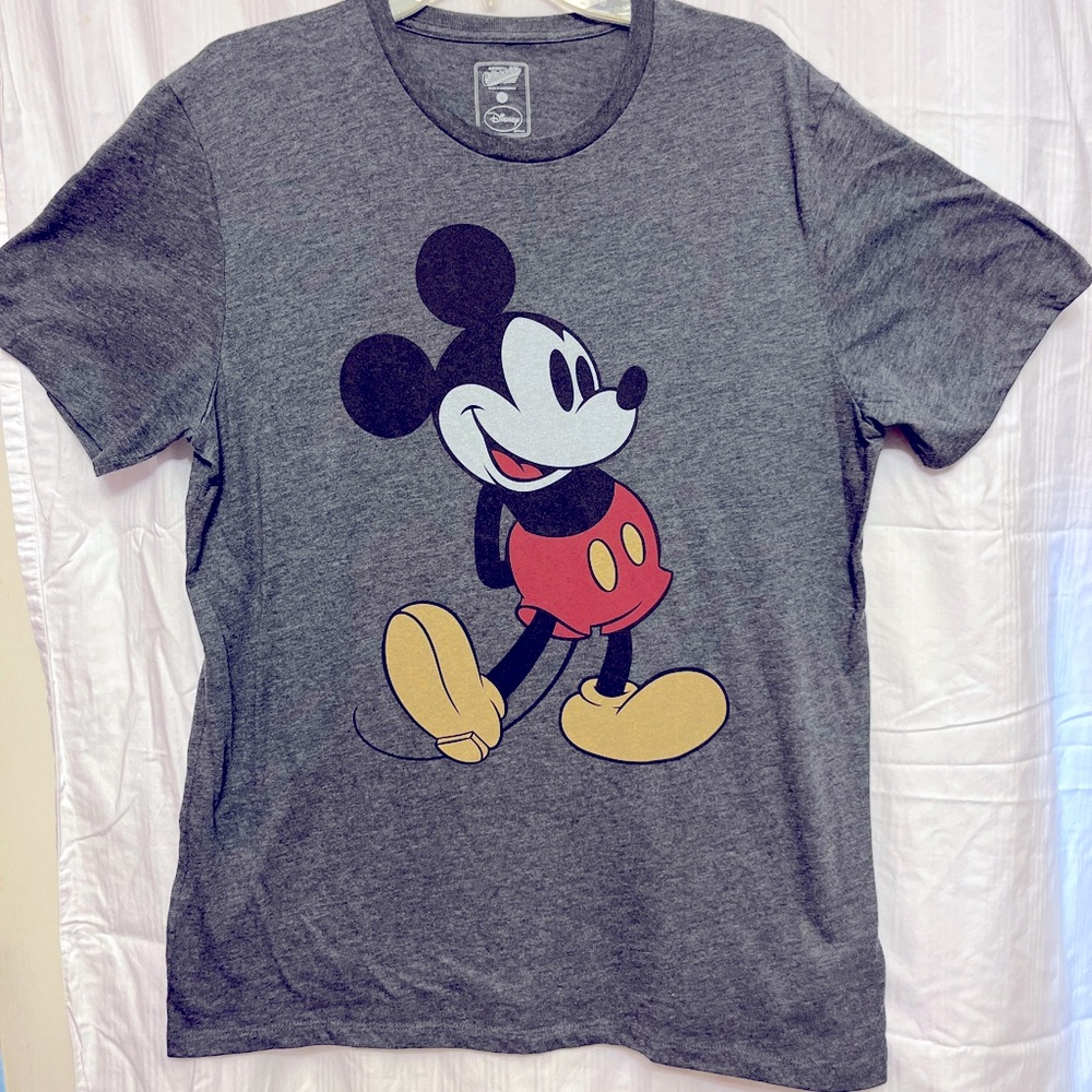 Disney Mickey Mouse Classic T-Shirt for Adults – Dark Gray, Size L